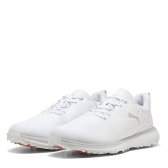 Puma Men's Fusion Grip ST Spiked Golf Shoes White- Silver