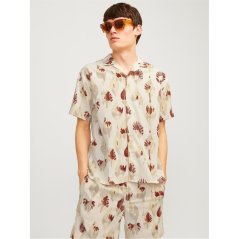 Jack and Jones JJ Short-Sleeve Plain Shirt Moonbeam