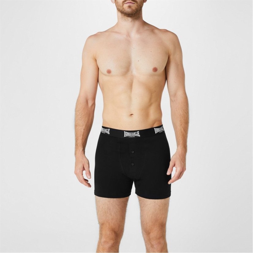 Lonsdale 2 Pack Boxer pánské šortky Black