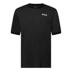Fila Mens Aster Graphic Logo Ringer T-Shirt Charcoal Marl