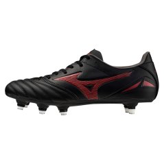Mizuno Morelia Neo 4 Adults Soft Ground Rugby Boots Black/Red/Black