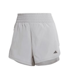 adidas Pacer Stretch-Woven Zipper Pocket Lux Shorts Grey