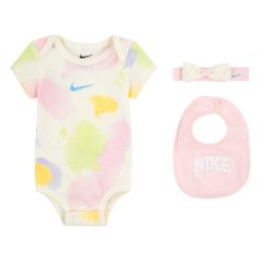 Nike Unisex Kids' Headband Bodysuit & Bib 3-Piece Set Onesies Coconut Milk