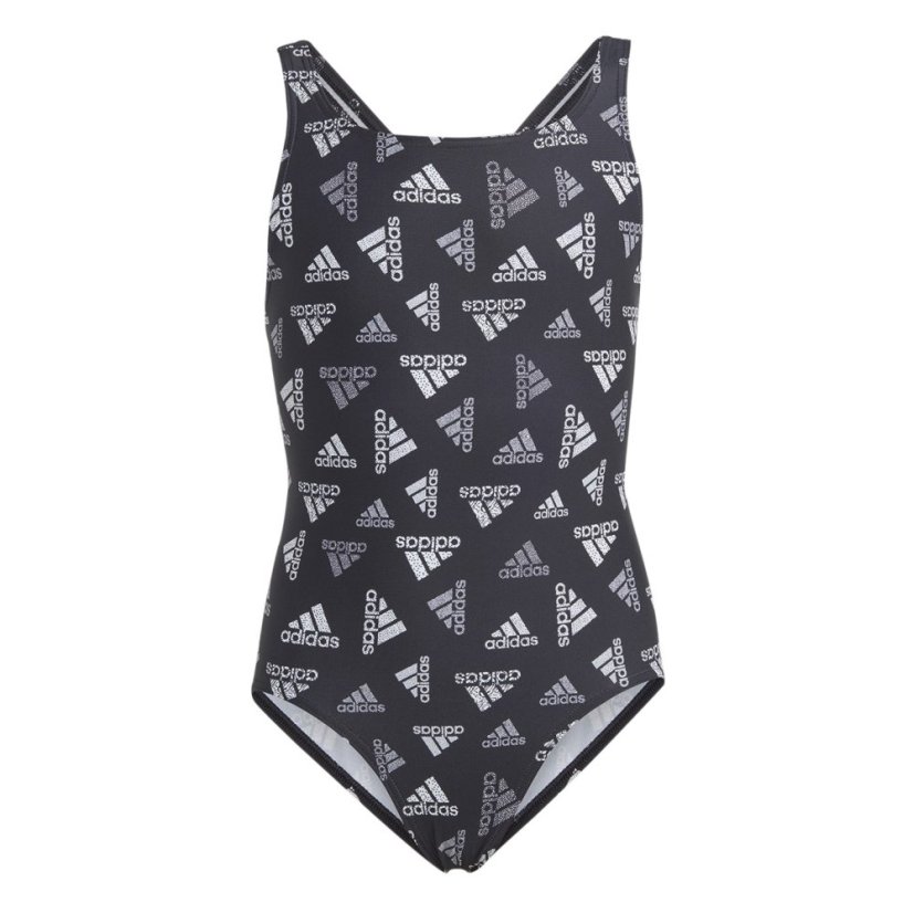 adidas Kids' Logo One Piece Swimsuit Black