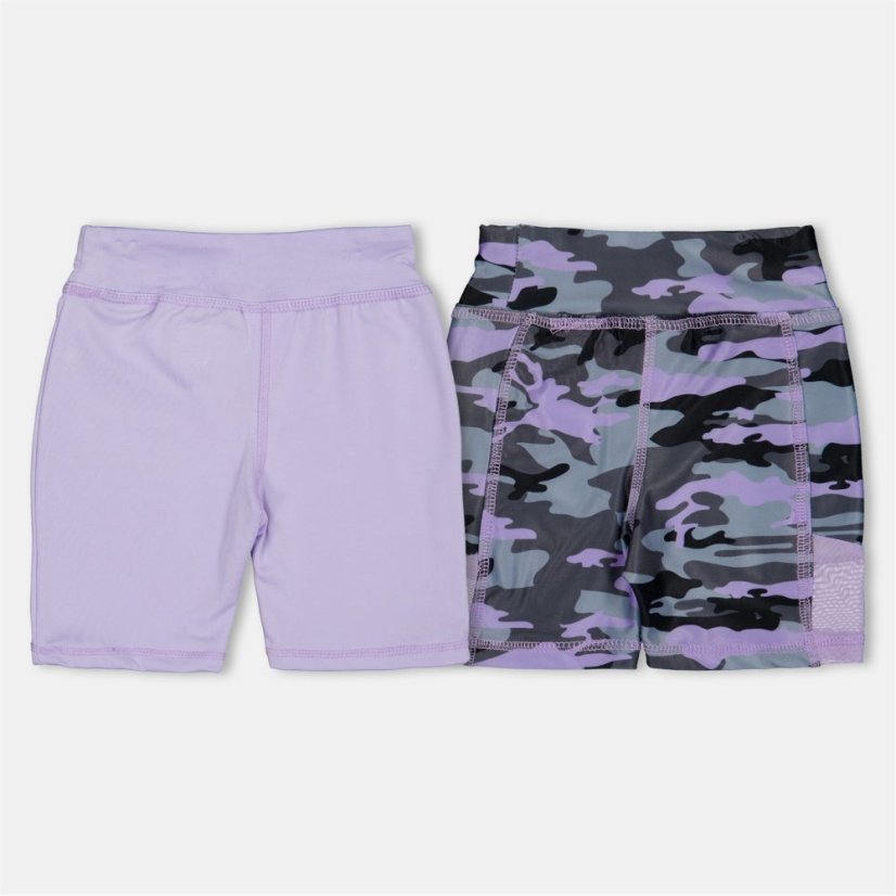 Reebok Kids' Camo Jersey Jogger Shorts Lavender