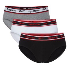 Reebok Mens 3 Pack Cotton Briefs Black/White/Grey