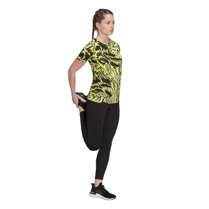adidas Fast Graphic Womens Running T-shirt Beamye/Black