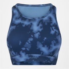 USA Pro Pro Core Racer Back Sports Bra Ladies Navy Acid Dye